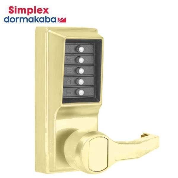 Kaba LR1011-05 Pushbutton Lock - RH & RHR Doors Antique Brass